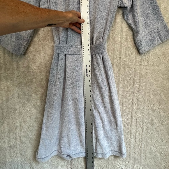 Natori Robe Pockets Mid Length Sz M Brushed Terry Front Pockets Inner Tie Belted - Picture 14 of 16